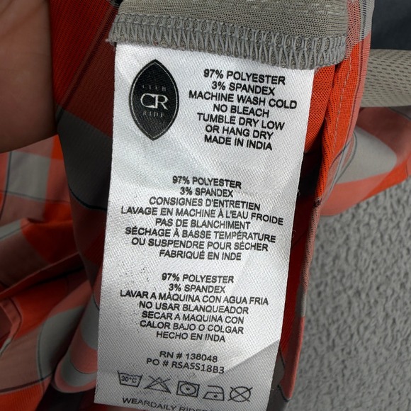 Club Ride Shirt Men's Large Orange Short Sleeve Cycling Casual Pearl Snap - Picture 8 of 9